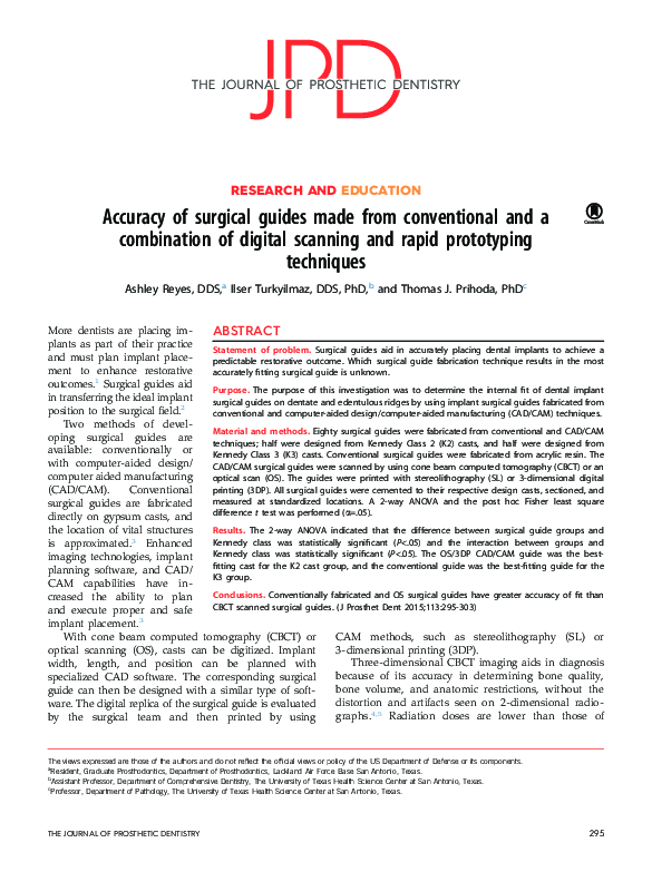 (PDF) Accuracy of surgical guides made from conventional and a ...
