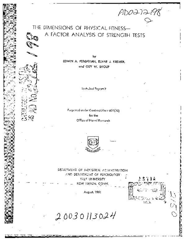(PDF) The Dimensions of Physical Fitness. A Factor Analysis of Strength ...