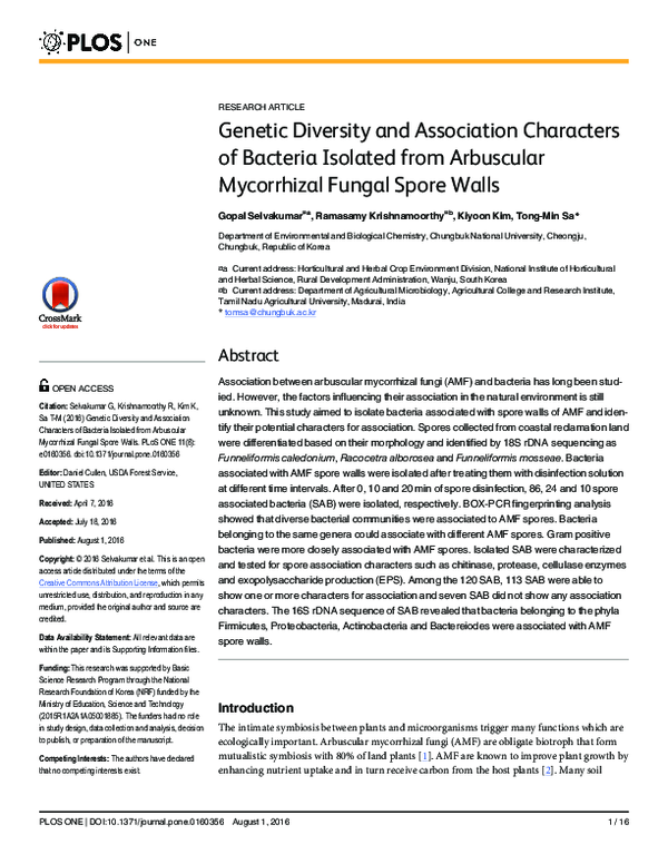 (PDF) Genetic Diversity and Association Characters of Bacteria Isolated ...