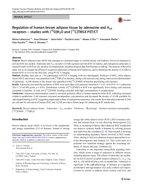 (PDF) {"__content__"=>"Regulation of human brown adipose tissue by ...