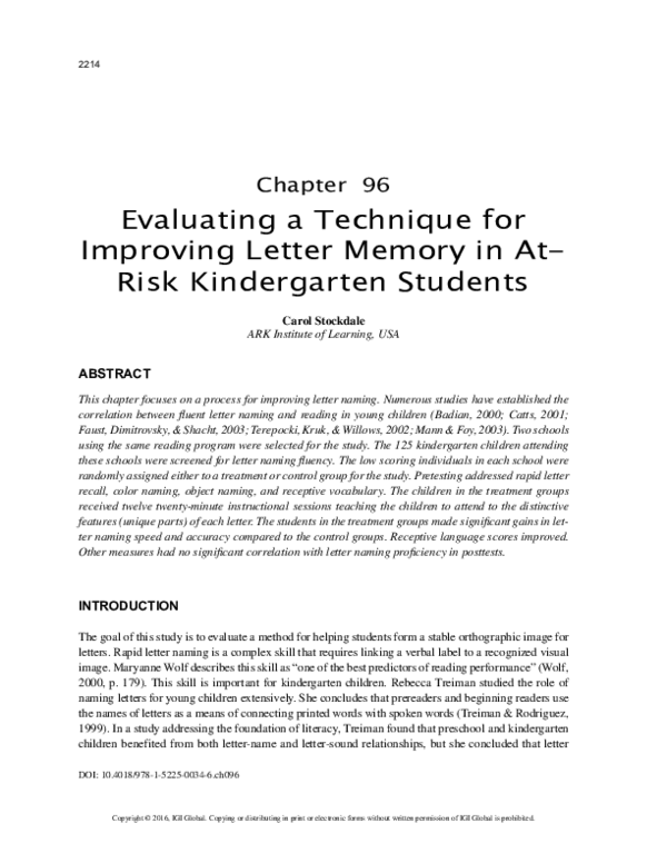 (PDF) Evaluating a Technique for Improving Letter Memory in At-Risk ...