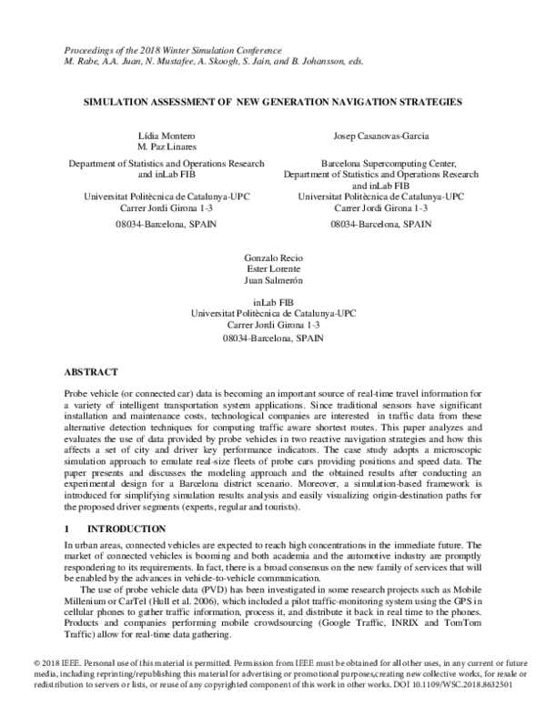 (PDF) Simulation Assessment of New Generation Navigation Strategies