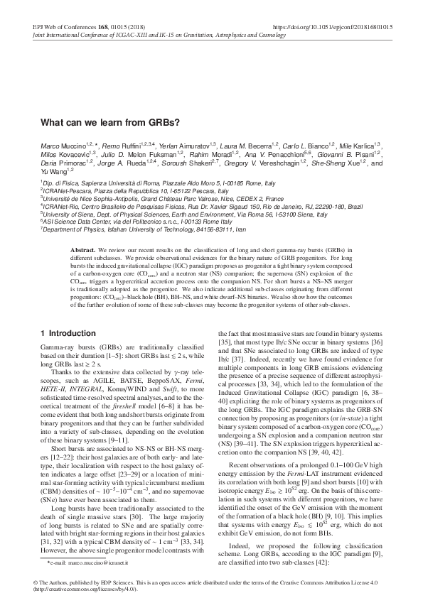 (PDF) What can we learn from GRBs?