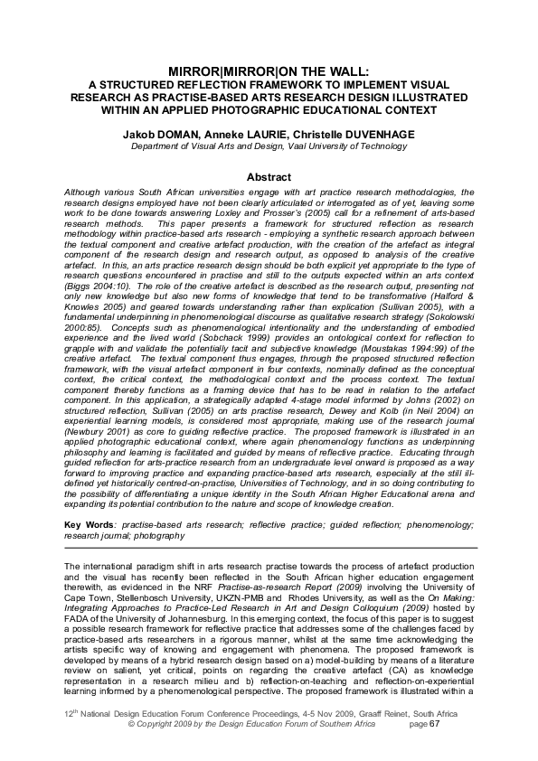 (PDF) MIRRORMIRRORON THE WALL A STRUCTURED REFLECTION FRAMEWORK TO