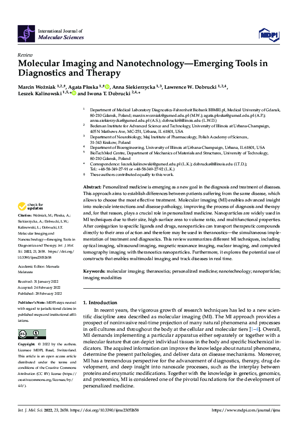 (PDF) Molecular Imaging and Nanotechnology—Emerging Tools in ...