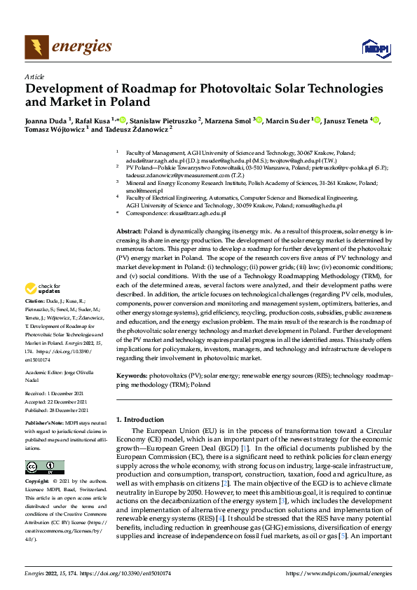 (PDF) Development of Roadmap for Photovoltaic Solar Technologies and ...