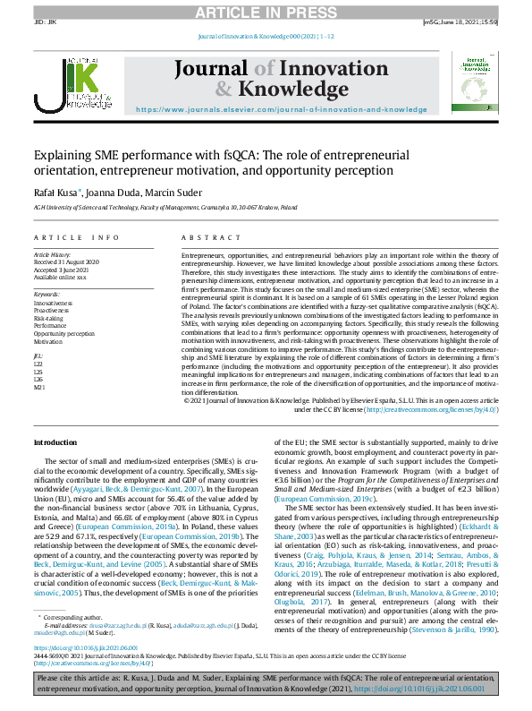 (PDF) Explaining SME performance with fsQCA: The role of ...