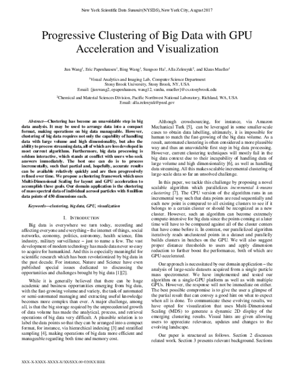 (PDF) Progressive clustering of big data with GPU acceleration and ...