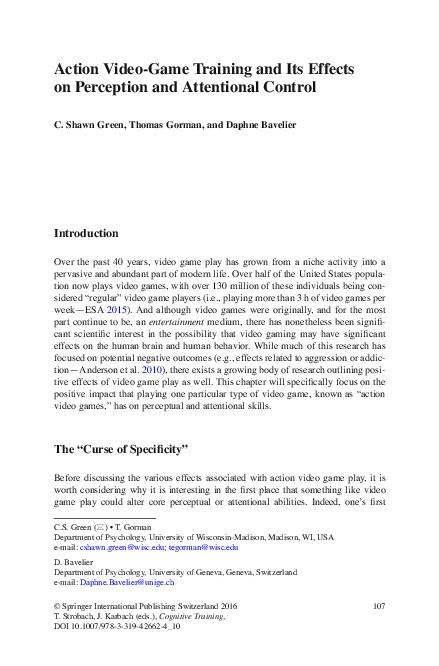 (PDF) Action Video-Game Training and Its Effects on Perception and ...