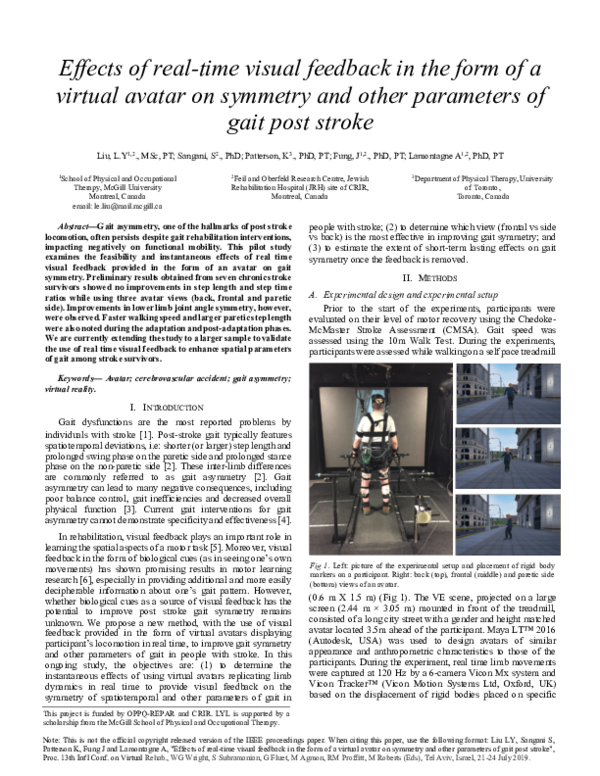 (PDF) Effects of real-time visual feedback in the form of a virtual ...