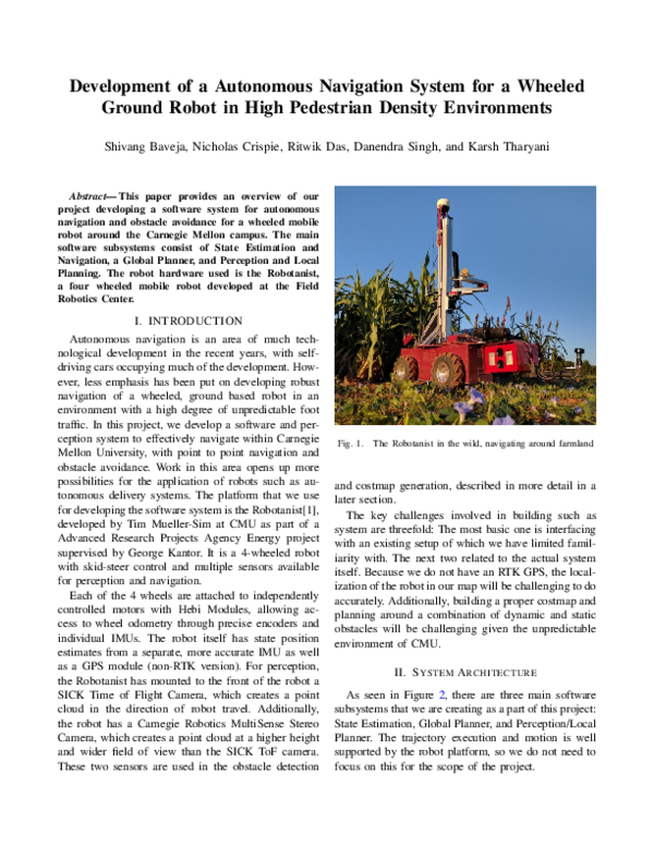 (PDF) Development of a Autonomous Navigation System for a Wheeled ...