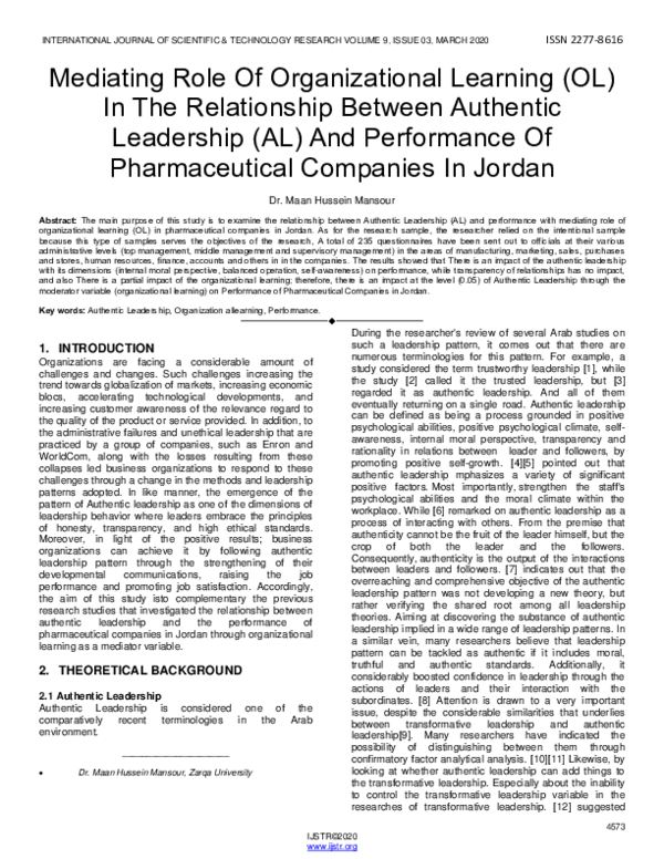 (PDF) Mediating Role Of Organizational Learning (OL) In The ...