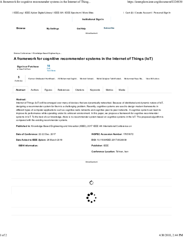(PDF) A framework for cognitive recommender systems in the Internet of ...