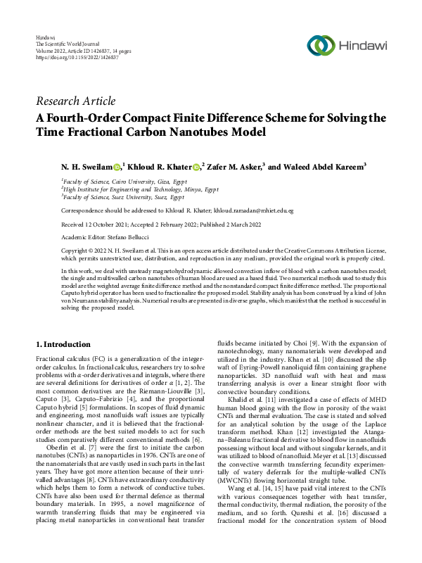 (PDF) A Fourth-Order Compact Finite Difference Scheme for Solving the ...
