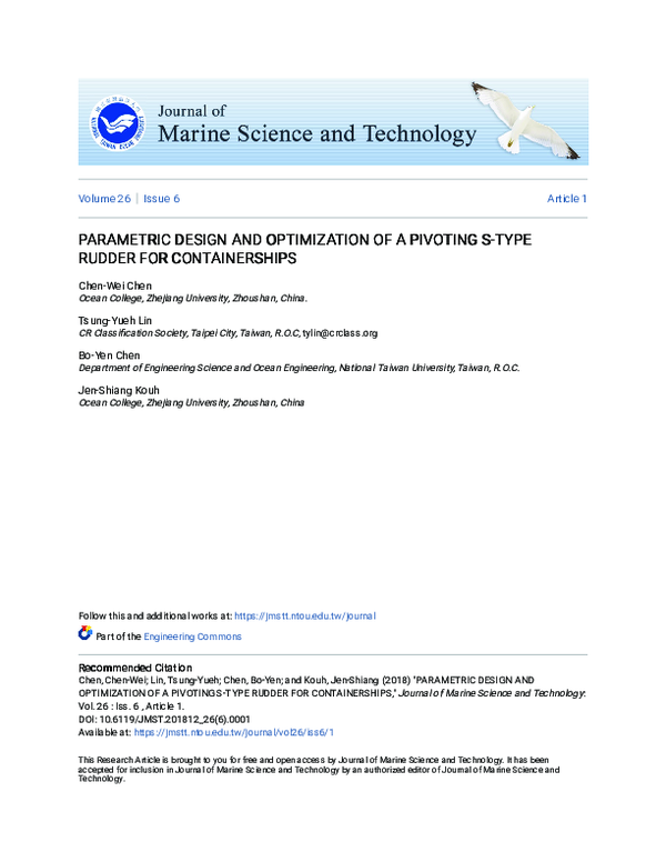 (PDF) Parametric Design and Optimization of a Pivoting S-Type Rudder ...