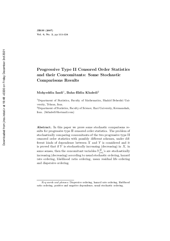 (PDF) Progressive Type II Censored Order Statistics and their ...