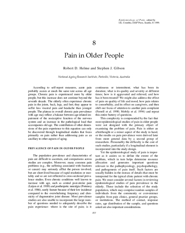 (PDF) Pain in Older People