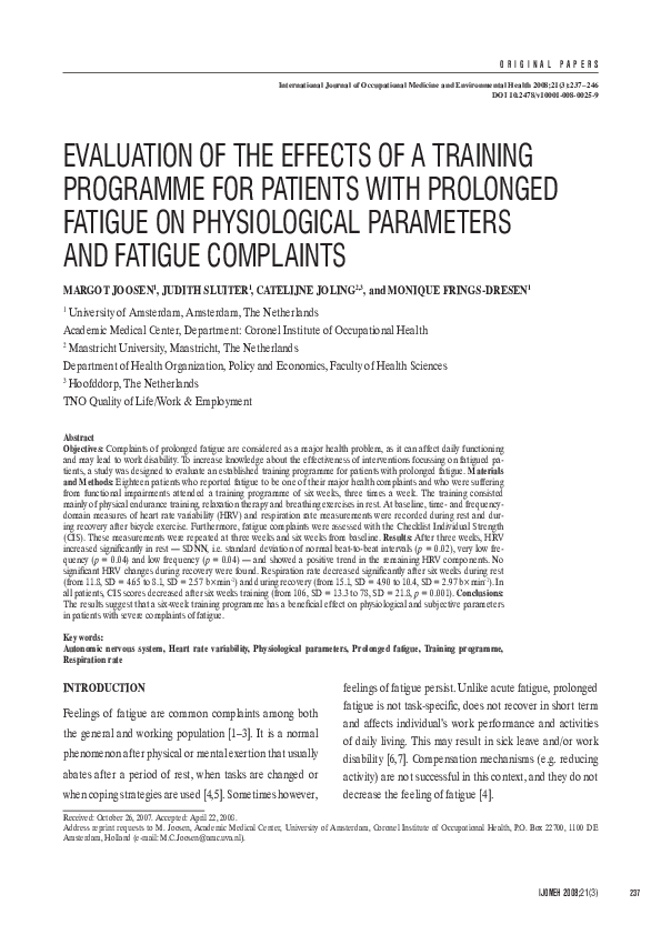 (PDF) Evaluation of the Effects of a Training Programme for Patients ...