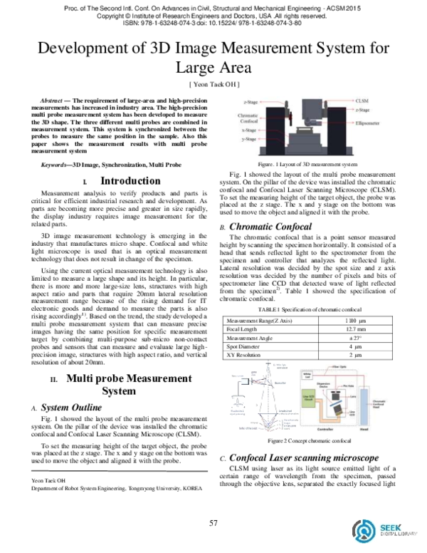 (PDF) Development of 3D Image Measurement System for Large Area