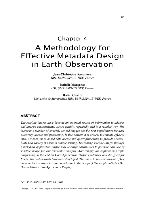 (PDF) A Methodology for Effective Metadata Design in Earth Observation