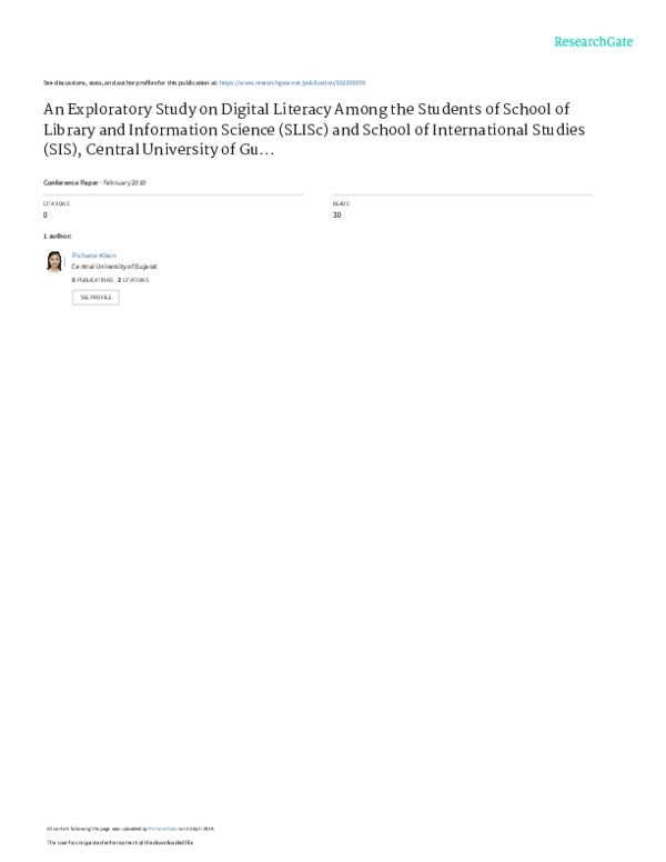 (PDF) An Exploratory Study on Digital Literacy Among the Students of ...