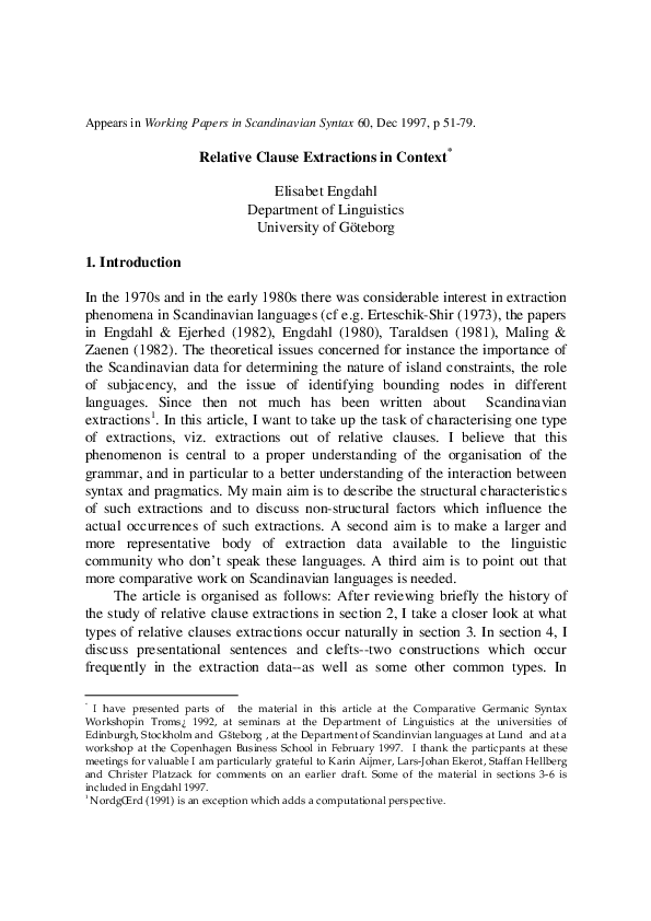 (PDF) Relative clause extractions in context