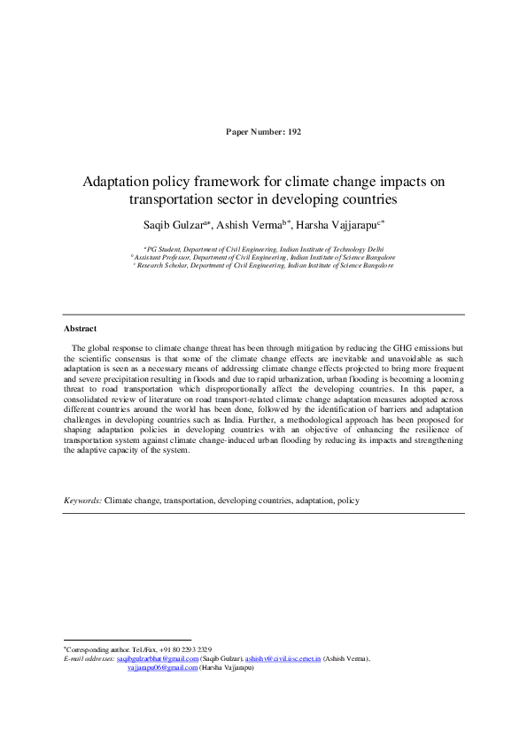 (PDF) Adaptation Policy Framework for Climate Change Impacts on ...