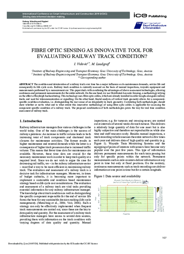 (PDF) Fibre Optic Sensing as Innovative Tool for Evaluating Railway ...