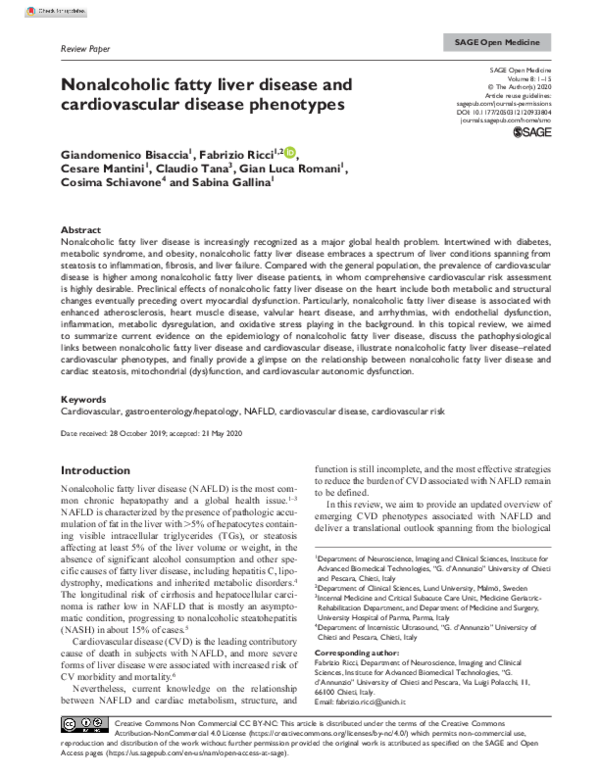 (PDF) Nonalcoholic fatty liver disease and cardiovascular disease ...
