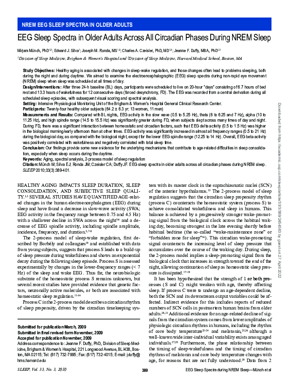 (PDF) EEG Sleep Spectra in Older Adults Across All Circadian Phases ...