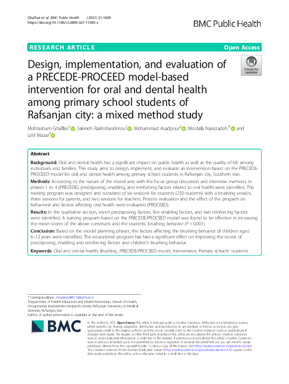(PDF) Design, implementation, and evaluation of a PRECEDE-PROCEED model ...