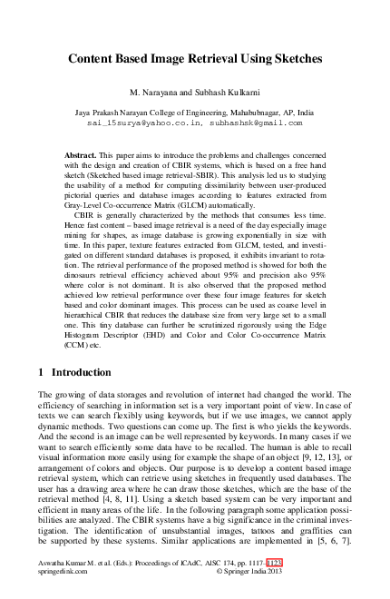 (PDF) Content Based Image Retrieval Using Sketches