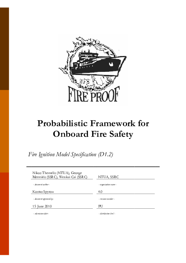 (PDF) Probabilistic Framework for Onboard Fire Safety Fire Ignition ...