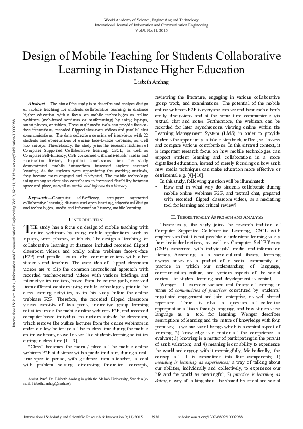 (PDF) Design Of Mobile Teaching For Students Collaborative Learning In ...