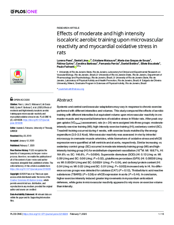 (PDF) Effects of moderate and high intensity isocaloric aerobic ...