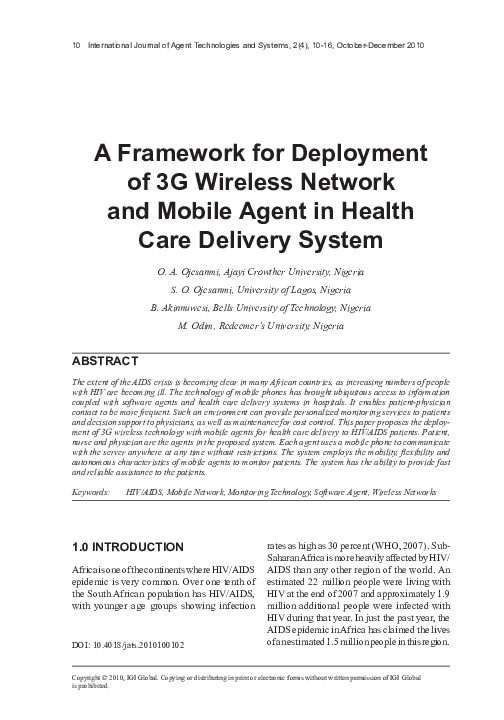 (PDF) A Framework for Deployment of 3g Wireless Network and Mobile ...