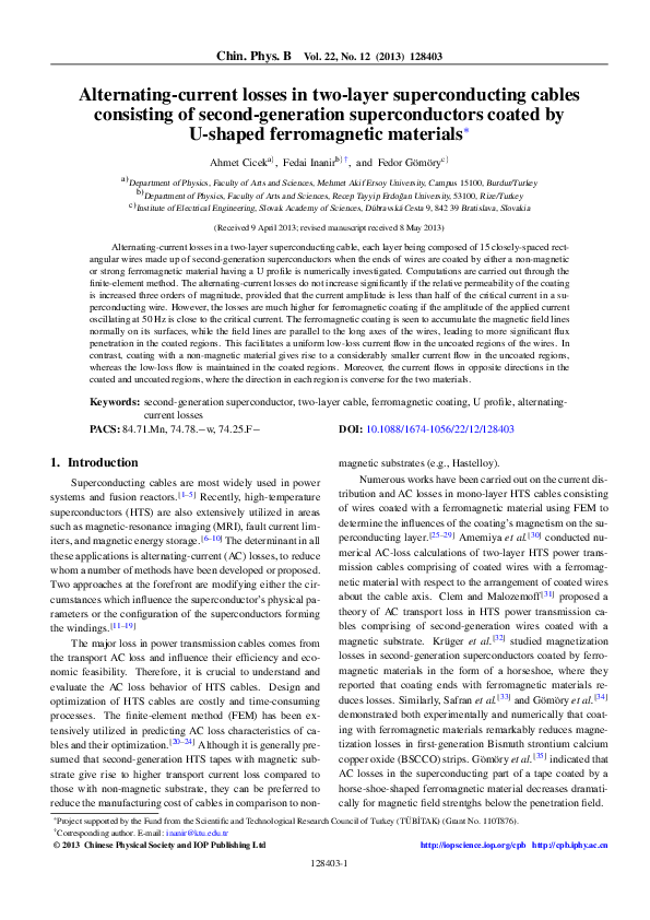 (PDF) Alternating-current losses in two-layer superconducting cables ...