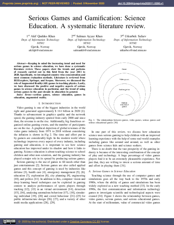 (PDF) Serious Games and Gamification: A Systematic Literature Review