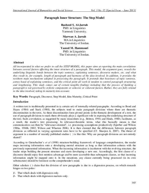 (PDF) Paragraph Inner Structure: THE STEP MODEL