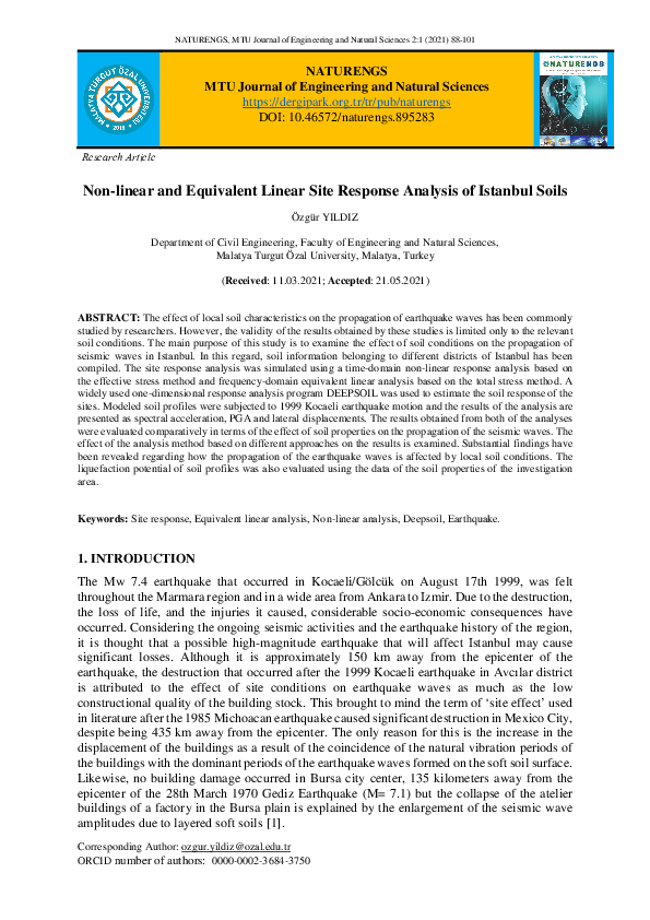 (PDF) Nonlinear and Equivalent Linear Site Response Analysis of ...