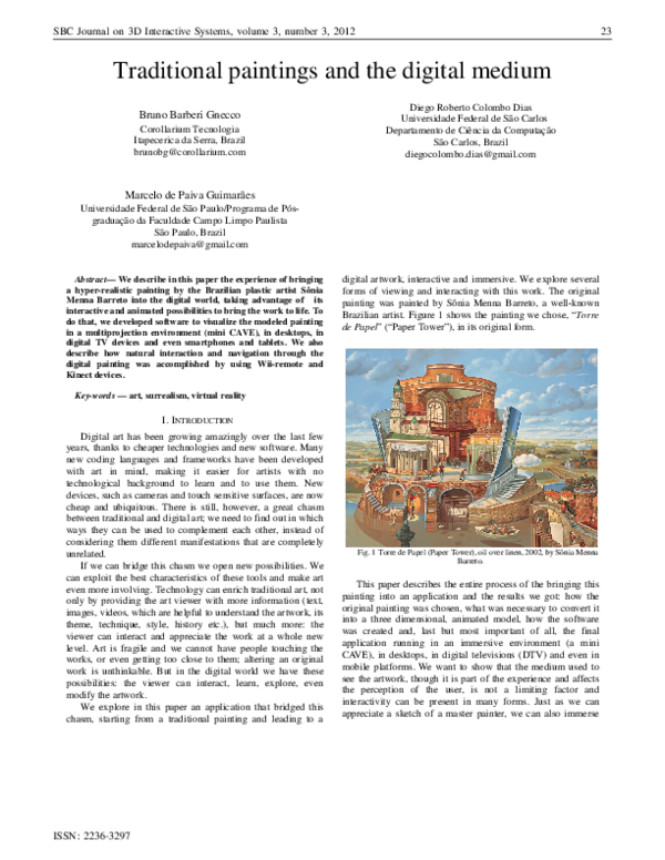(PDF) Traditional paintings and the digital medium