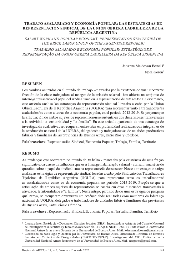  PDF Trabajo Asalariado Y Econom a Popular Johanna Maldovan Bonelli Academia edu