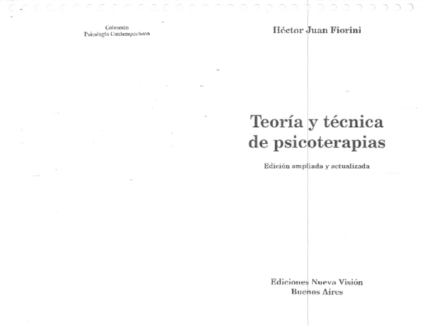 (PDF) Fiorini - Teoria y Tecnicas de Psicoterapia