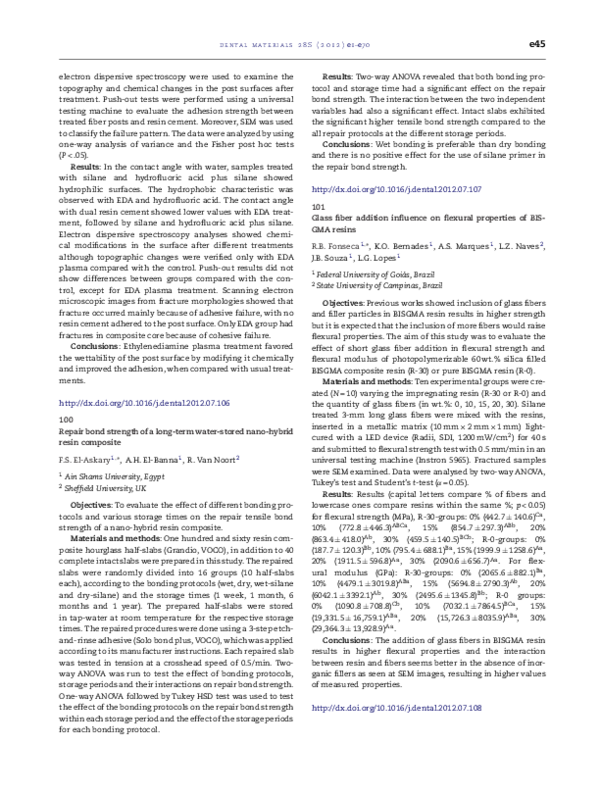 (PDF) Glass fiber addition influence on flexural properties of BISGMA ...