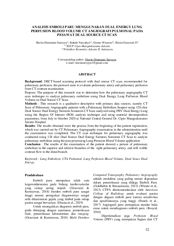 (PDF) Analisis Emboli Paru Menggunakan Dual Energy Lung Perfusion Blood ...