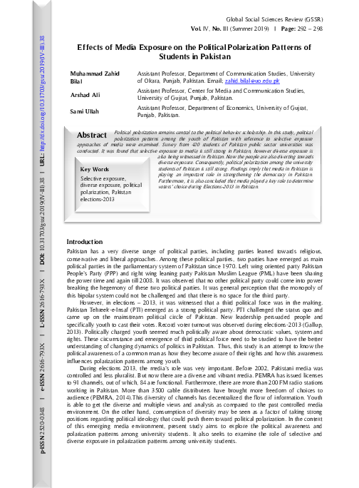 (PDF) Effects of Media Exposure on the Political Polarization Patterns ...
