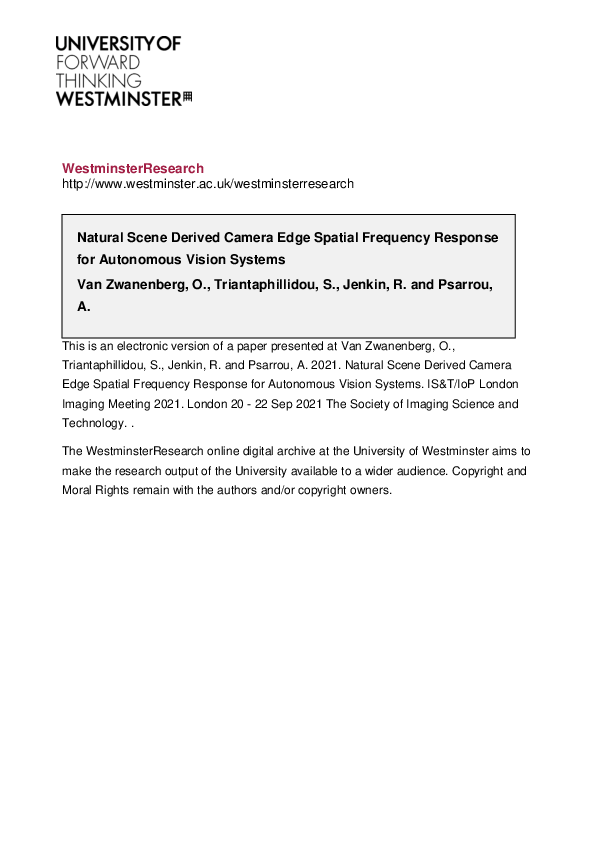 (PDF) Natural Scene Derived Camera Edge Spatial Frequency Response for ...