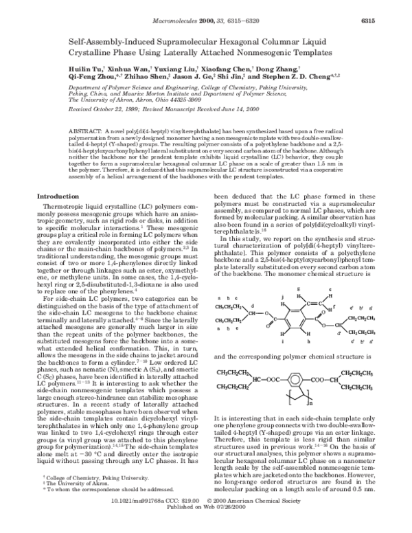 (PDF) Self-Assembly-Induced Supramolecular Hexagonal Columnar Liquid ...