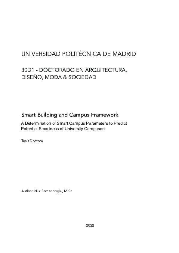 (PDF) Smart Building and Campus Framework A Determination of Smart ...