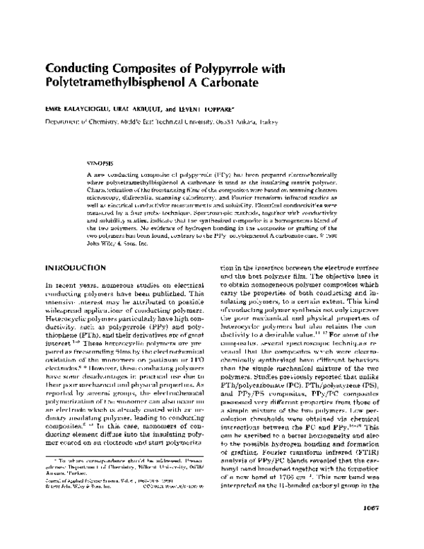 (PDF) Conducting composites of polypyrrole with ...